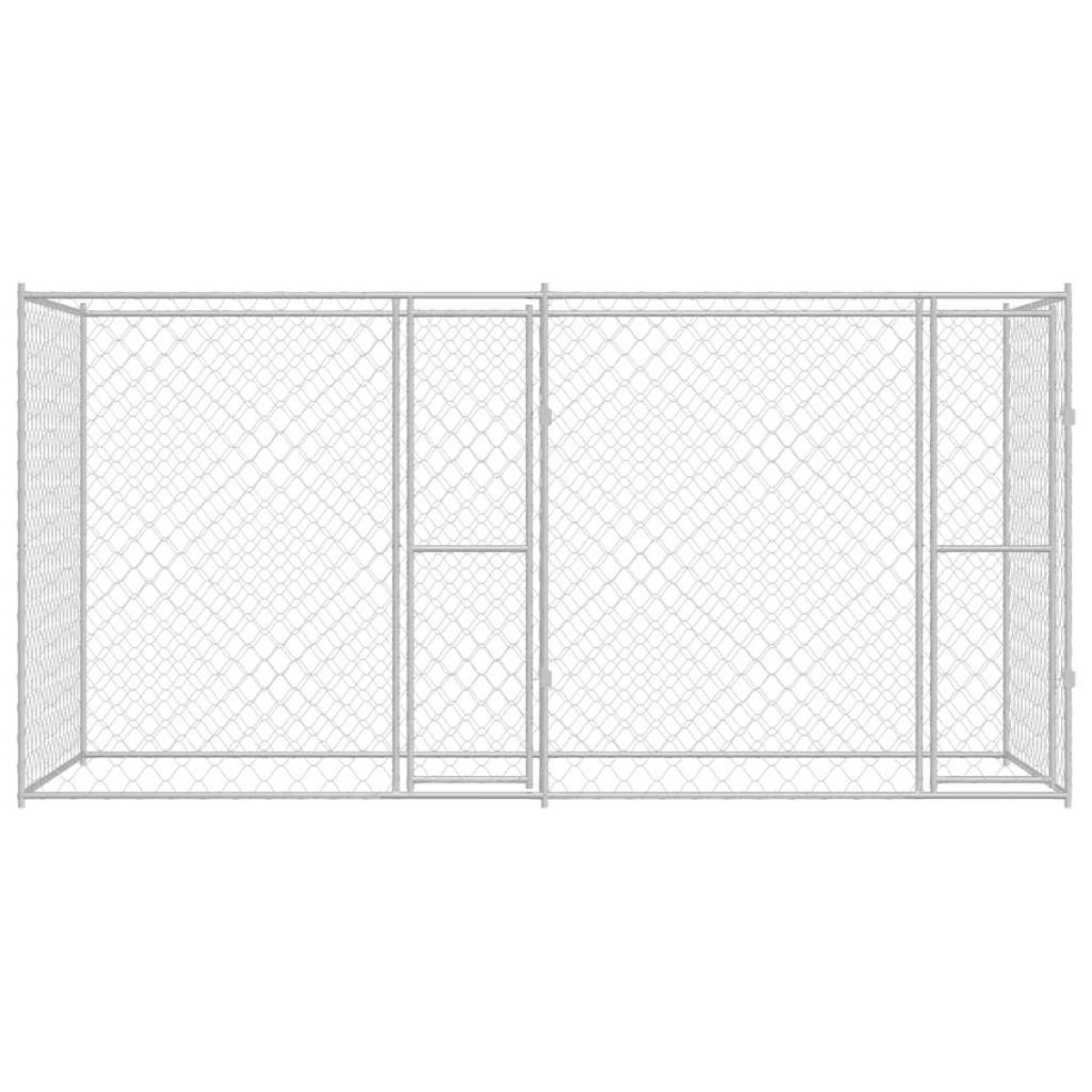 vidaXL Κλουβί σκύλου Ασημί 400 x 200 x 200 εκ. Επικαλυμμένος Χάλυβας