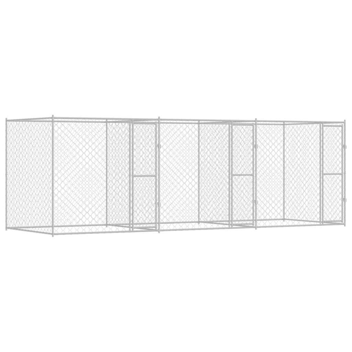 vidaXL Κλουβί σκύλου Ασημί 600 x 200 x 200 εκ. Επικαλυμμένος Χάλυβας