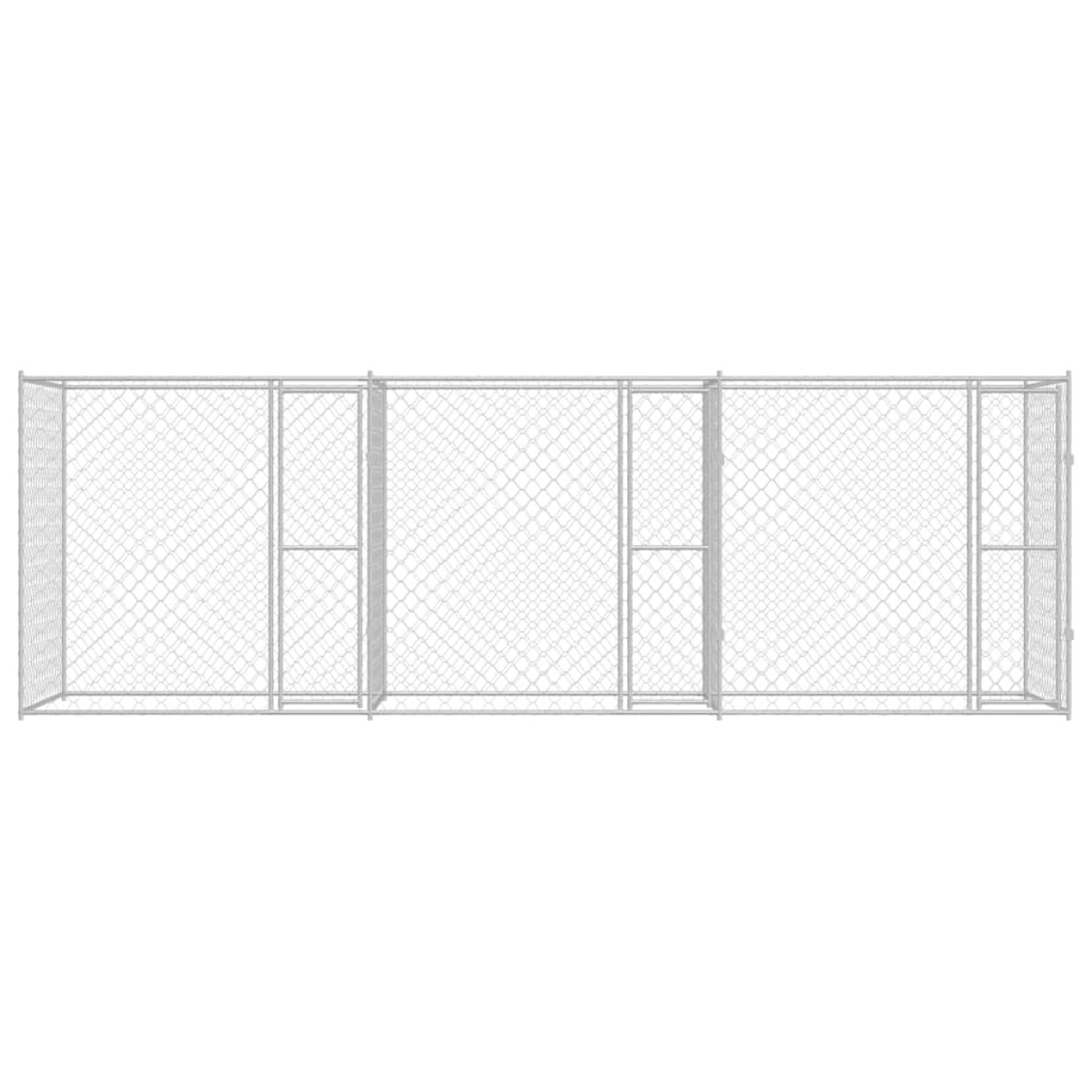 vidaXL Κλουβί σκύλου Ασημί 600 x 200 x 200 εκ. Επικαλυμμένος Χάλυβας