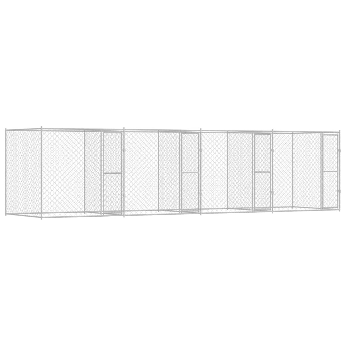vidaXL Κλουβί σκύλου Ασημί 800 x 200 x 200 εκ. Επικαλυμμένος Χάλυβας
