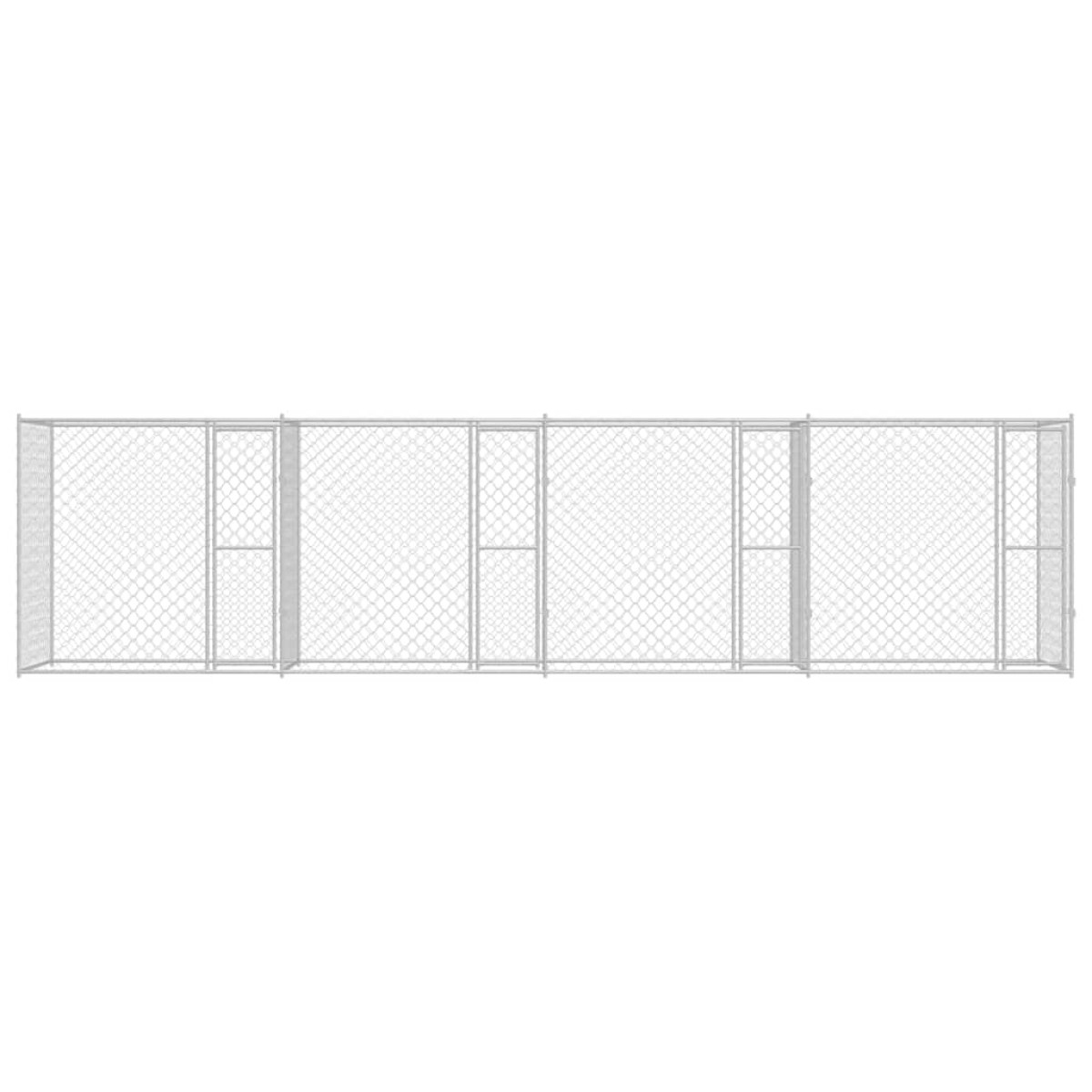vidaXL Κλουβί σκύλου Ασημί 800 x 200 x 200 εκ. Επικαλυμμένος Χάλυβας