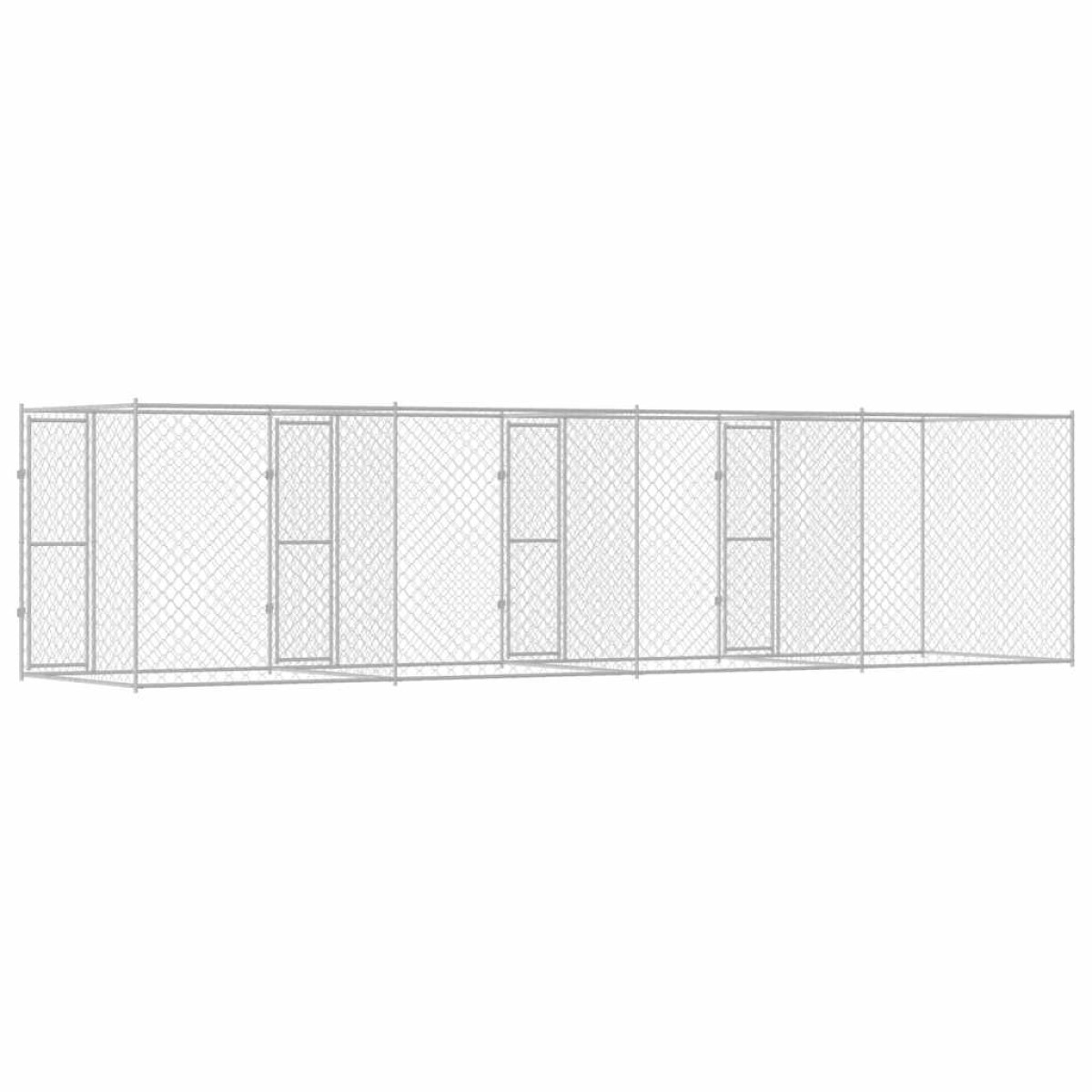 vidaXL Κλουβί σκύλου Ασημί 800 x 200 x 200 εκ. Επικαλυμμένος Χάλυβας
