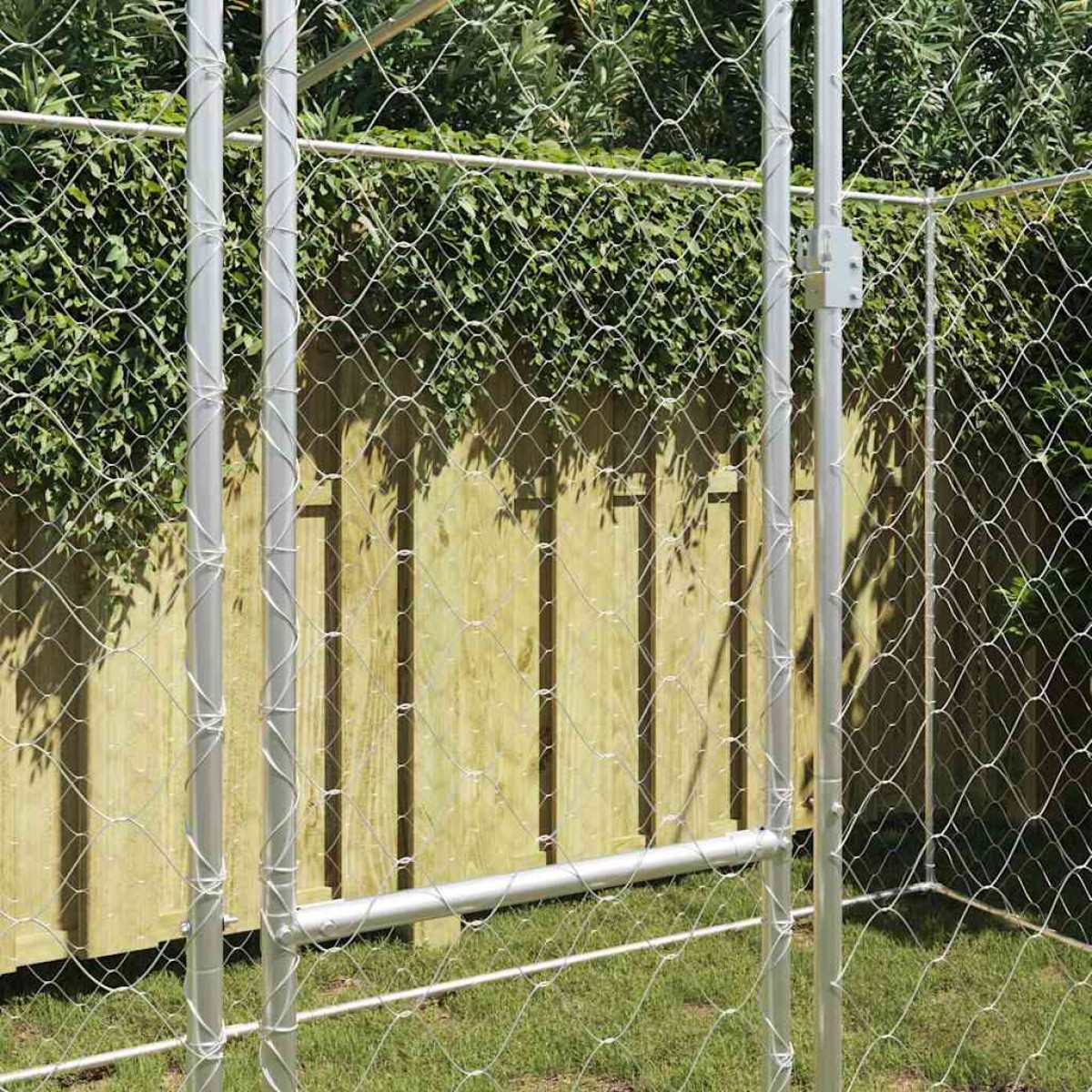 vidaXL Κλουβί σκύλου Ασημί 400 x 200 x 200 εκ. Επικαλυμμένος Χάλυβας