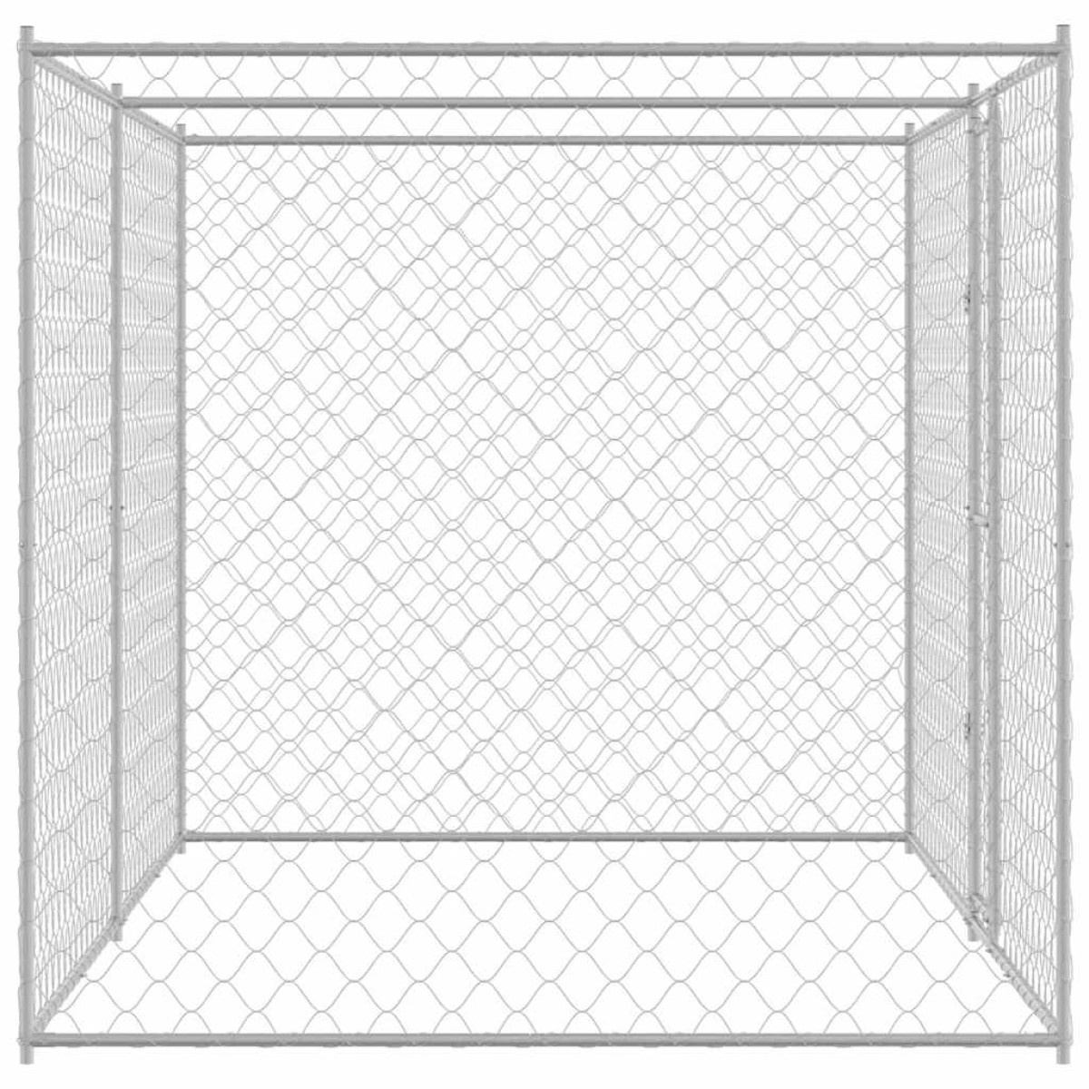 vidaXL Κλουβί σκύλου Ασημί 400 x 200 x 200 εκ. Επικαλυμμένος Χάλυβας