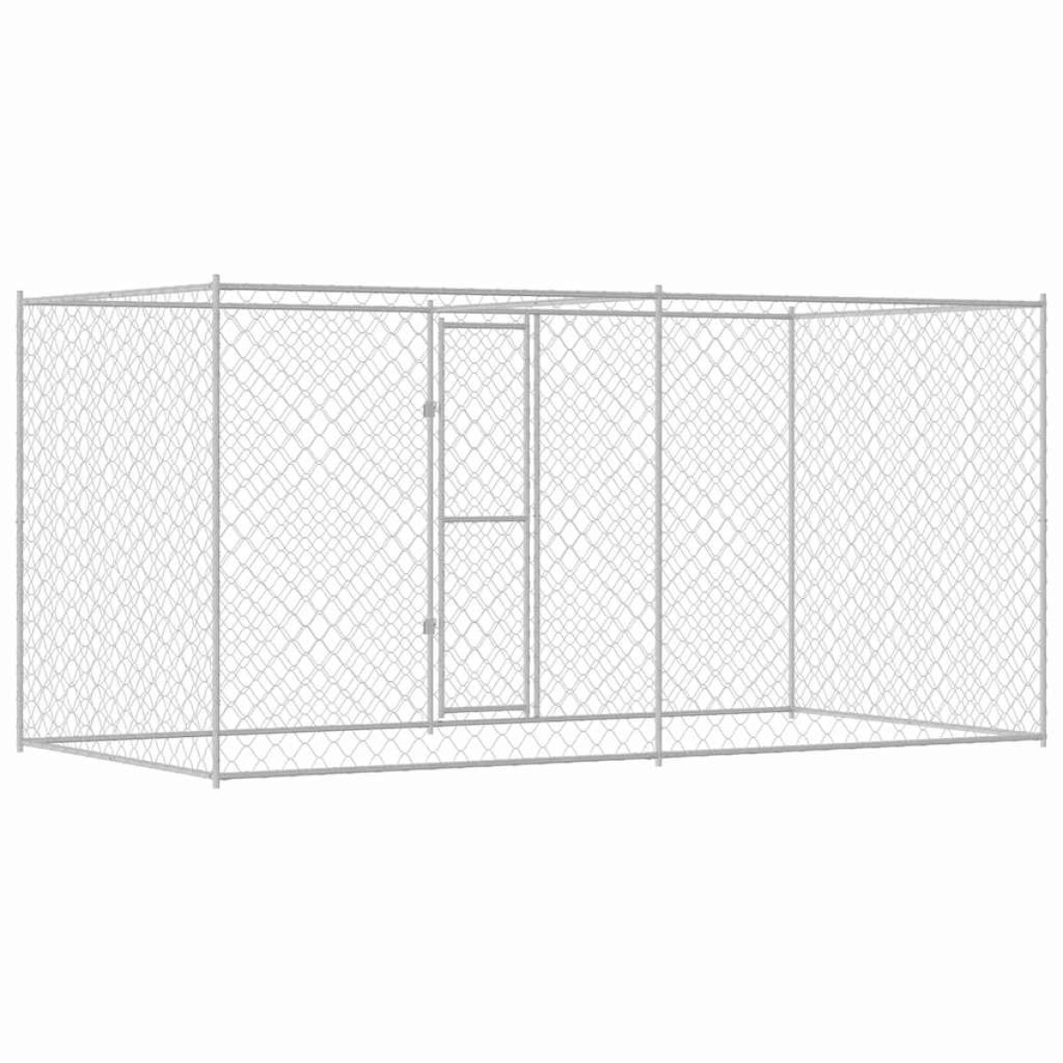 vidaXL Κλουβί σκύλου Ασημί 400 x 200 x 200 εκ. Επικαλυμμένος Χάλυβας