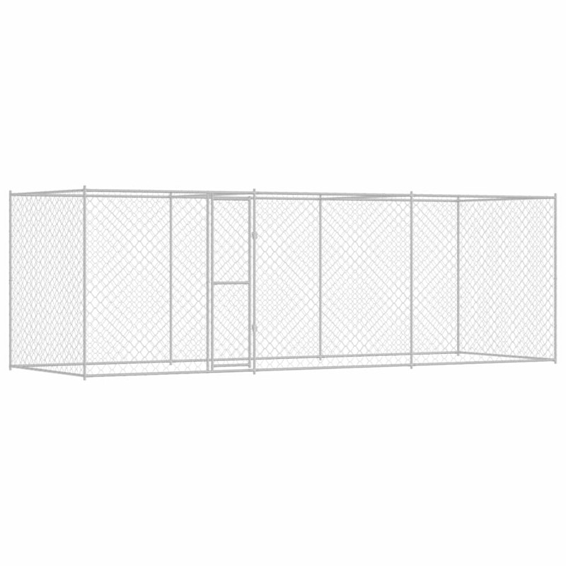 vidaXL Κλουβί σκύλου Ασημί 600 x 200 x 200 εκ. Επικαλυμμένος Χάλυβας
