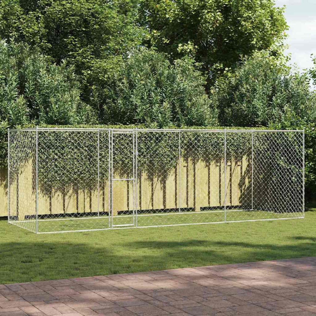 vidaXL Κλουβί σκύλου Ασημί 600 x 200 x 200 εκ. Επικαλυμμένος Χάλυβας