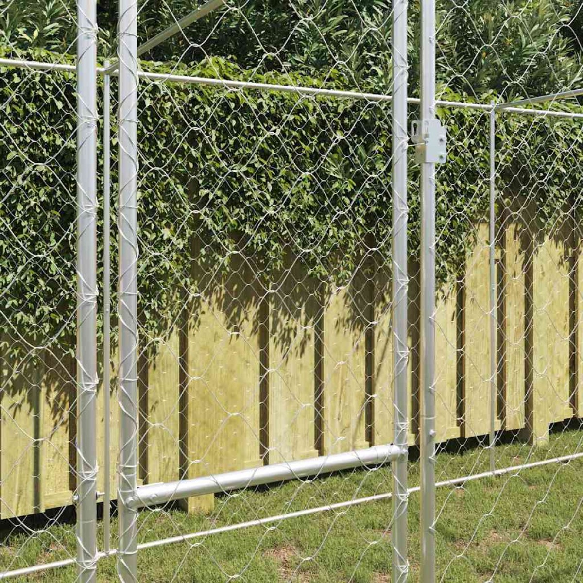 vidaXL Κλουβί σκύλου Ασημί 600 x 200 x 200 εκ. Επικαλυμμένος Χάλυβας