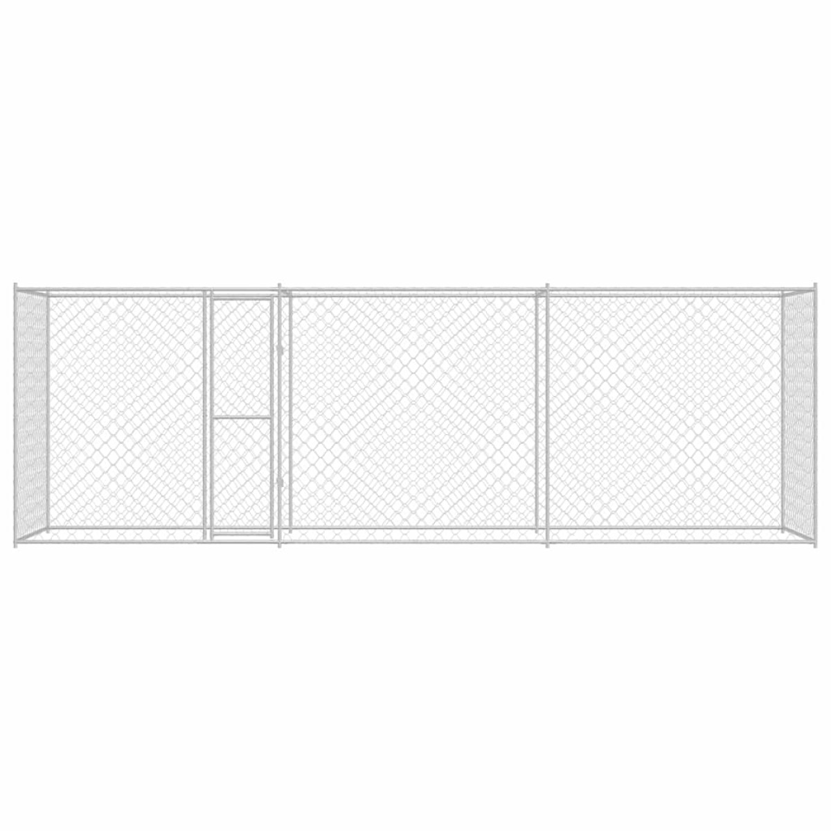 vidaXL Κλουβί σκύλου Ασημί 600 x 200 x 200 εκ. Επικαλυμμένος Χάλυβας