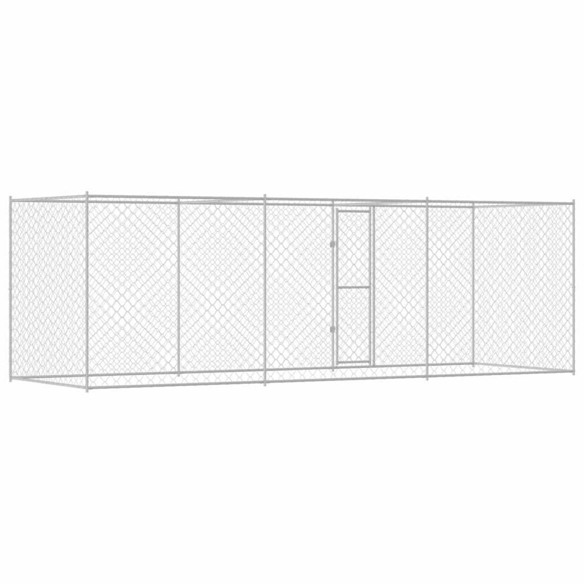 vidaXL Κλουβί σκύλου Ασημί 600 x 200 x 200 εκ. Επικαλυμμένος Χάλυβας