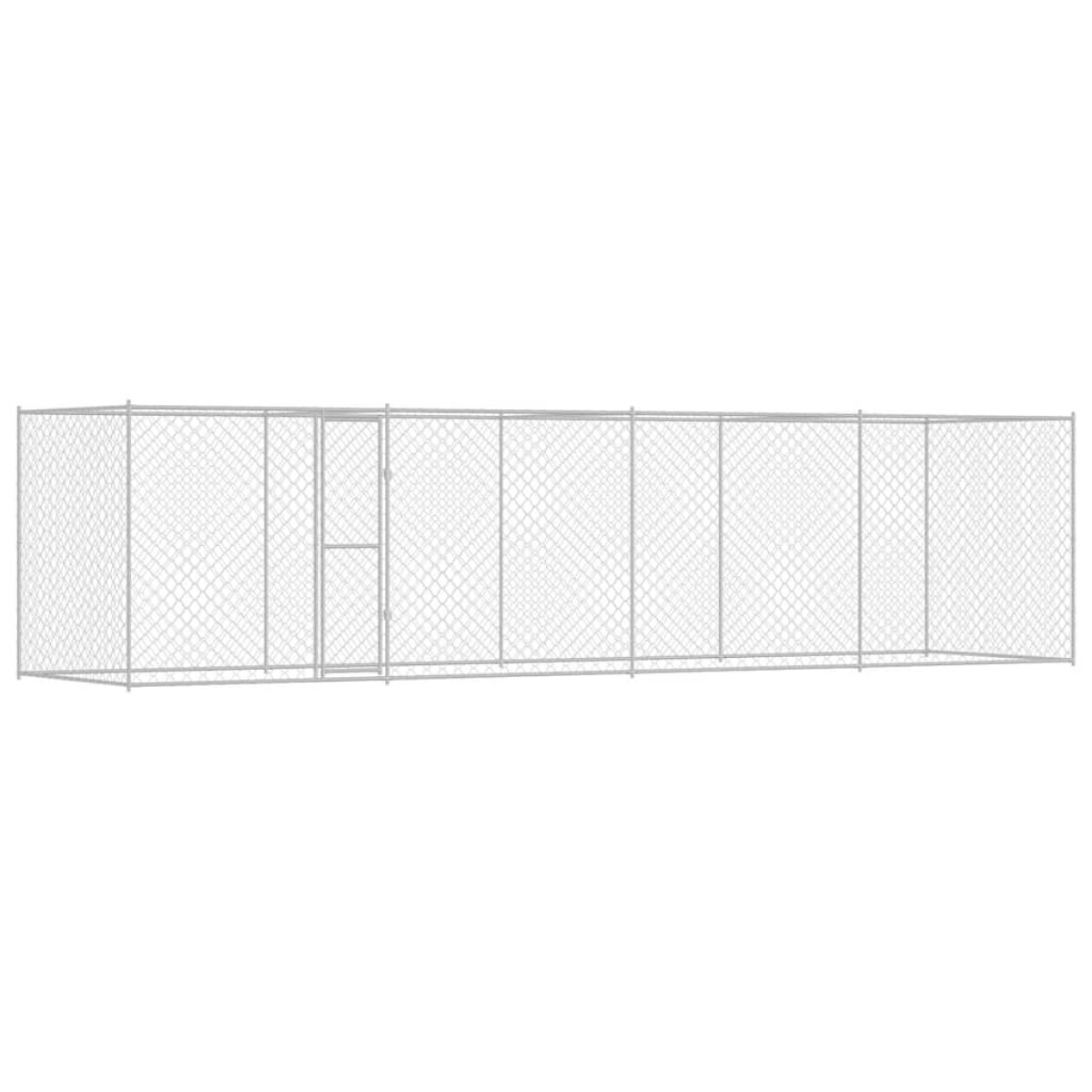 vidaXL Κλουβί σκύλου Ασημί 800 x 200 x 200 εκ. Επικαλυμμένος Χάλυβας