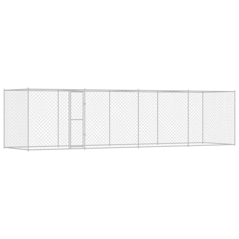 vidaXL Κλουβί σκύλου Ασημί 800 x 200 x 200 εκ. Επικαλυμμένος Χάλυβας