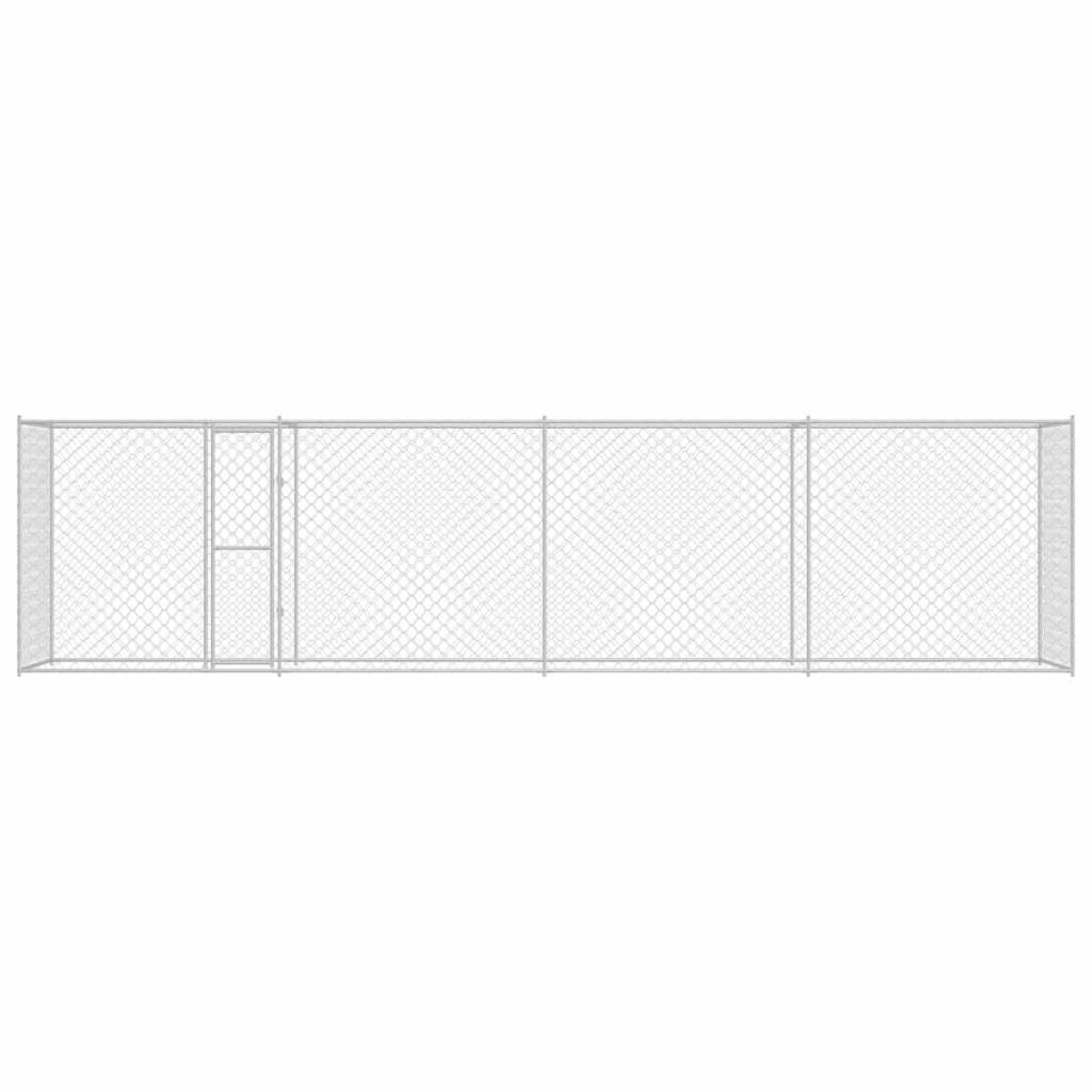 vidaXL Κλουβί σκύλου Ασημί 800 x 200 x 200 εκ. Επικαλυμμένος Χάλυβας