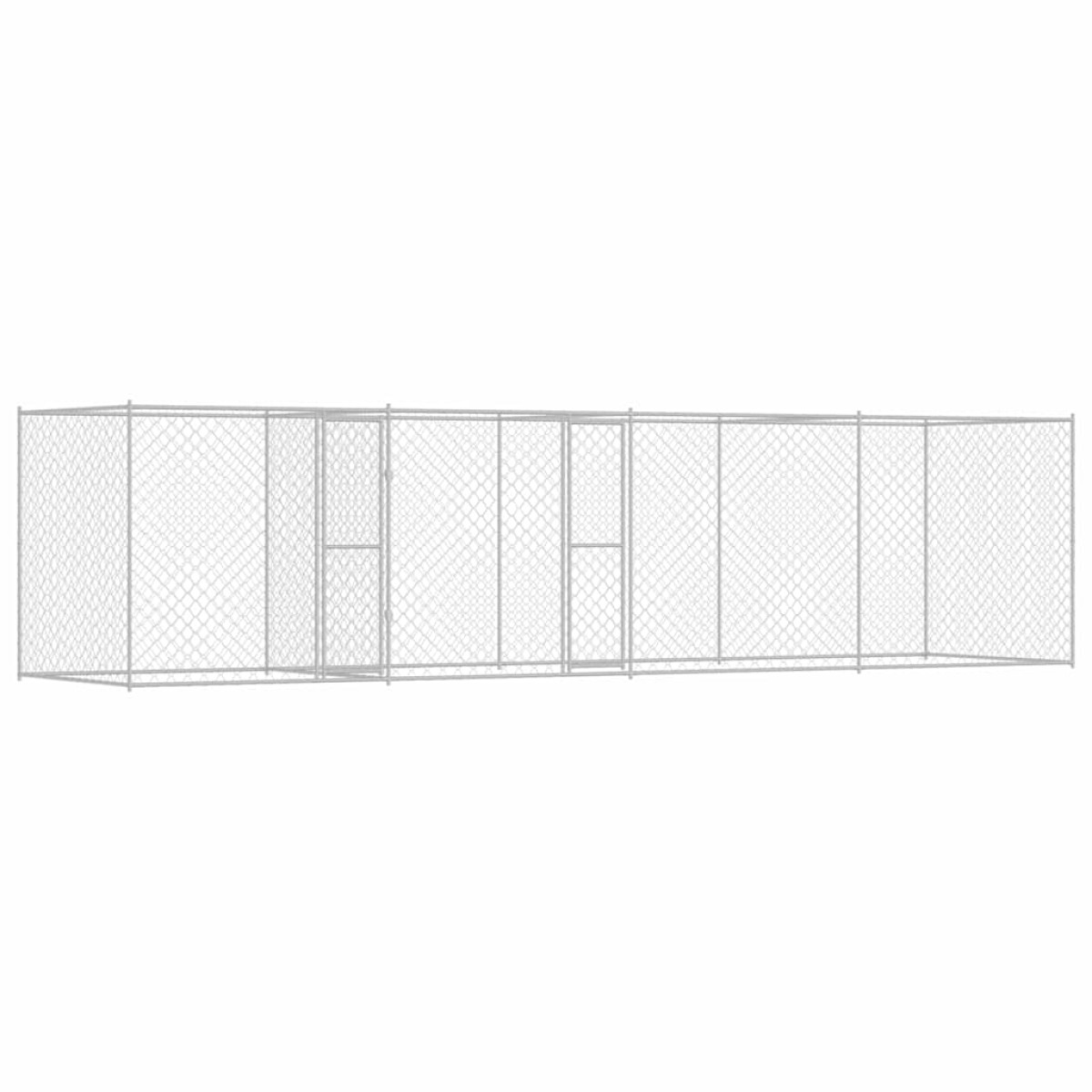 vidaXL Κλουβί σκύλου Ασημί 600 x 200 x 200 εκ. Επικαλυμμένος Χάλυβας