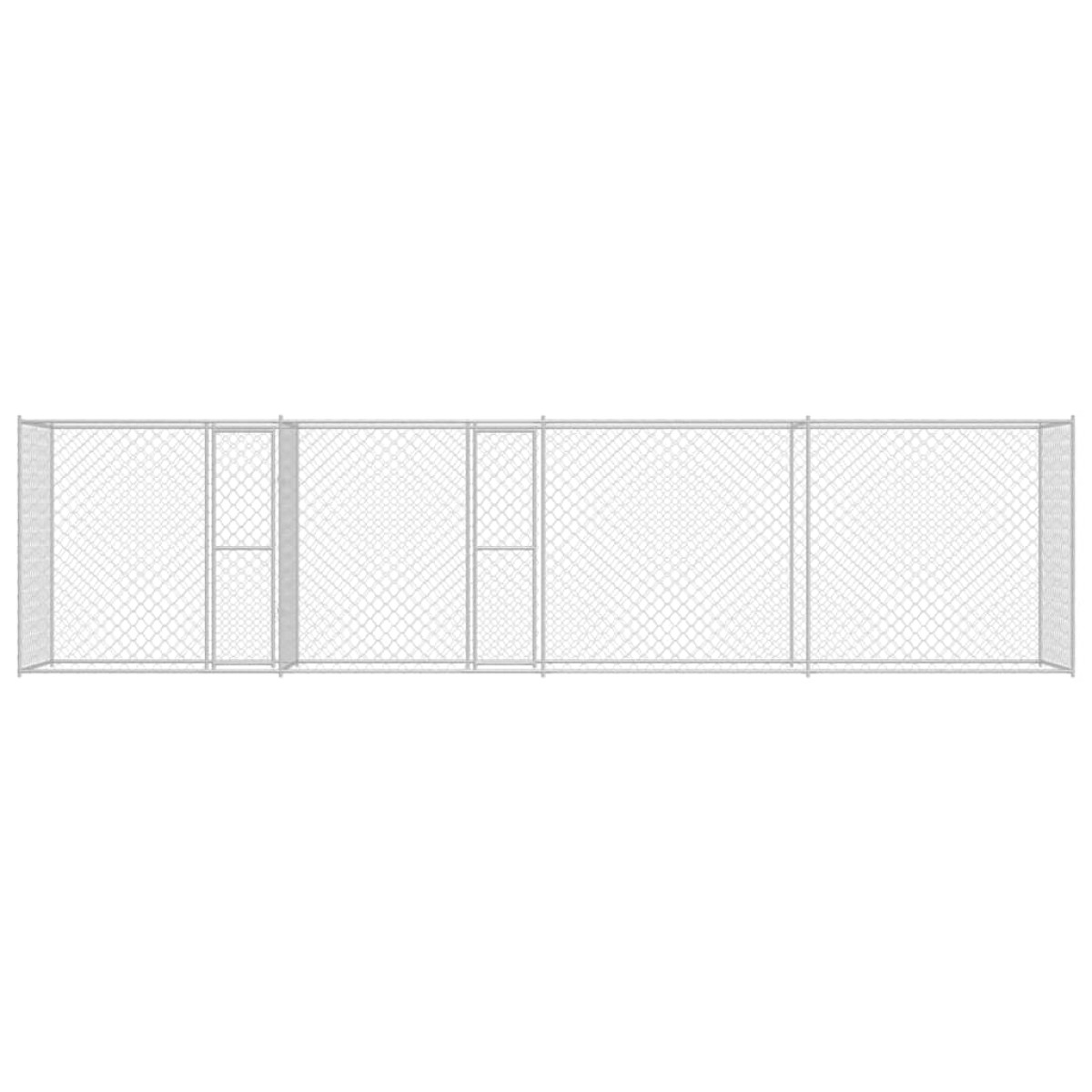 vidaXL Κλουβί σκύλου Ασημί 600 x 200 x 200 εκ. Επικαλυμμένος Χάλυβας