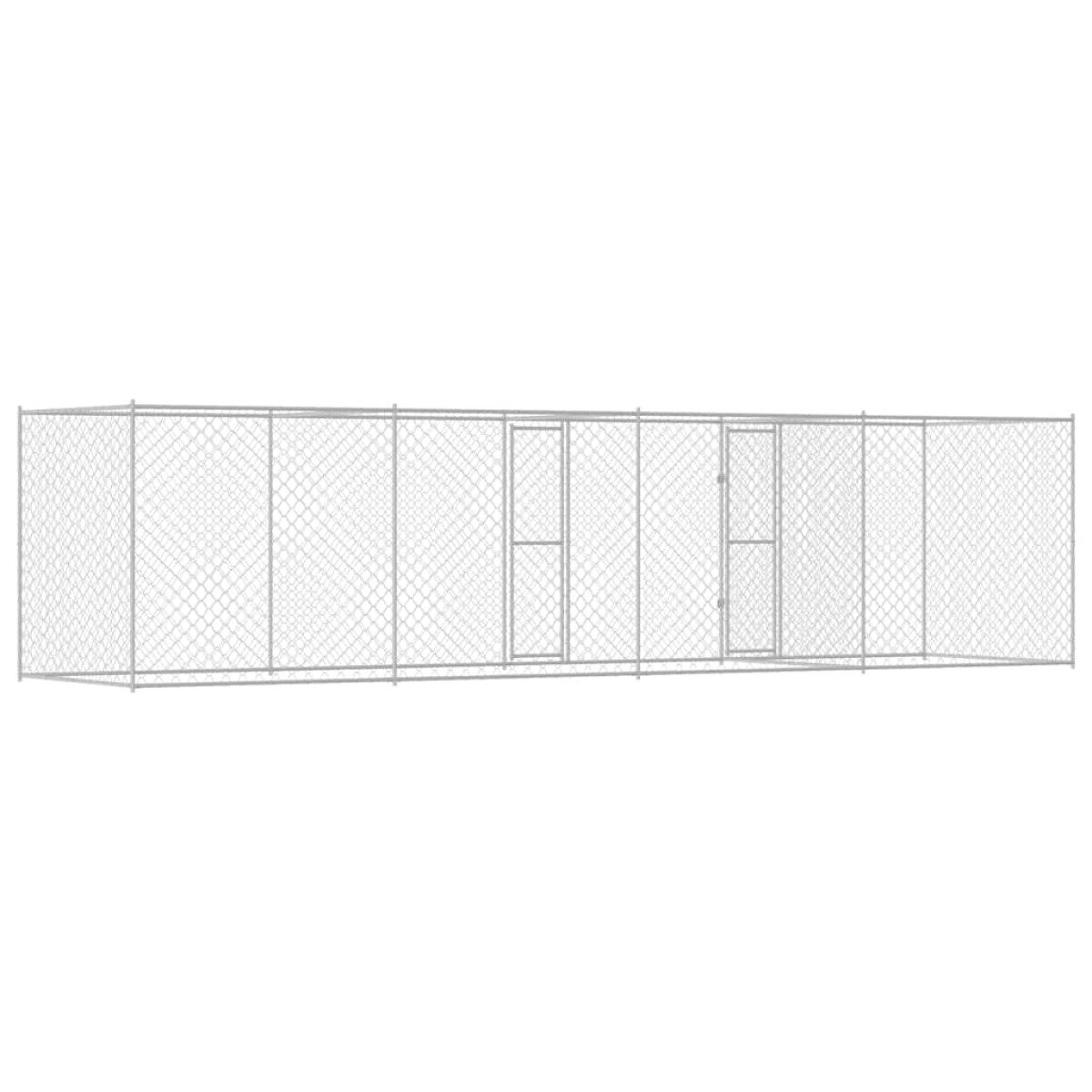 vidaXL Κλουβί σκύλου Ασημί 600 x 200 x 200 εκ. Επικαλυμμένος Χάλυβας
