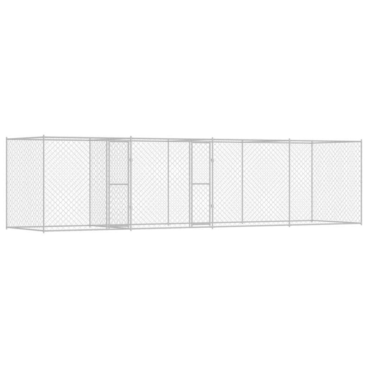 vidaXL Κλουβί σκύλου Ασημί 800 x 200 x 200 εκ. Επικαλυμμένος Χάλυβας