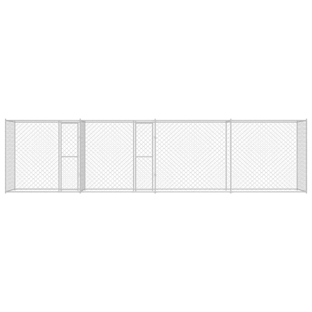 vidaXL Κλουβί σκύλου Ασημί 800 x 200 x 200 εκ. Επικαλυμμένος Χάλυβας