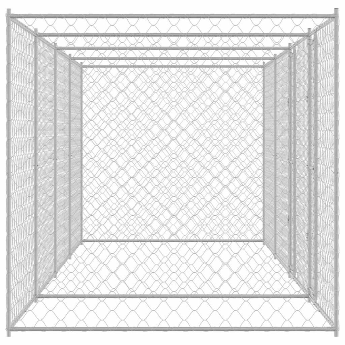 vidaXL Κλουβί σκύλου Ασημί 800 x 200 x 200 εκ. Επικαλυμμένος Χάλυβας