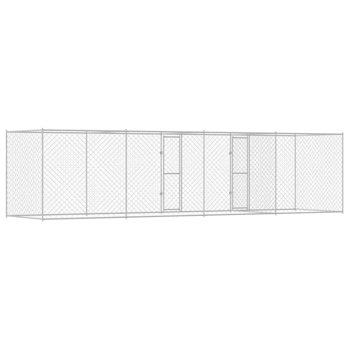 vidaXL Κλουβί σκύλου Ασημί 800 x 200 x 200 εκ. Επικαλυμμένος Χάλυβας