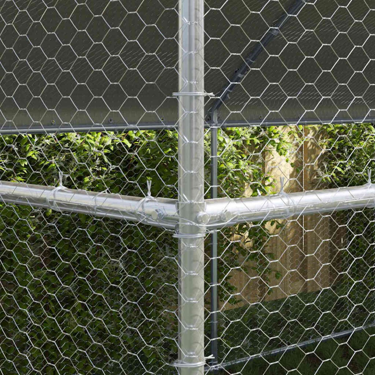 vidaXL Κλουβί για κότες 2 τμχ. Ασημί 400 x 200 x 200 εκ.