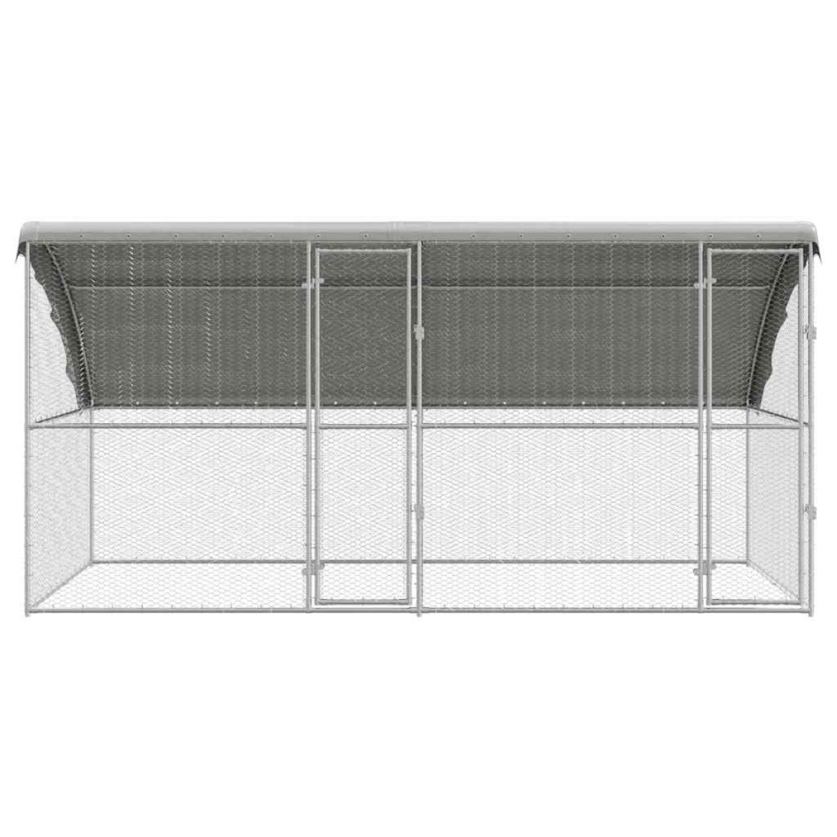 vidaXL Κλουβί για κότες 2 τμχ. Ασημί 400 x 200 x 200 εκ.