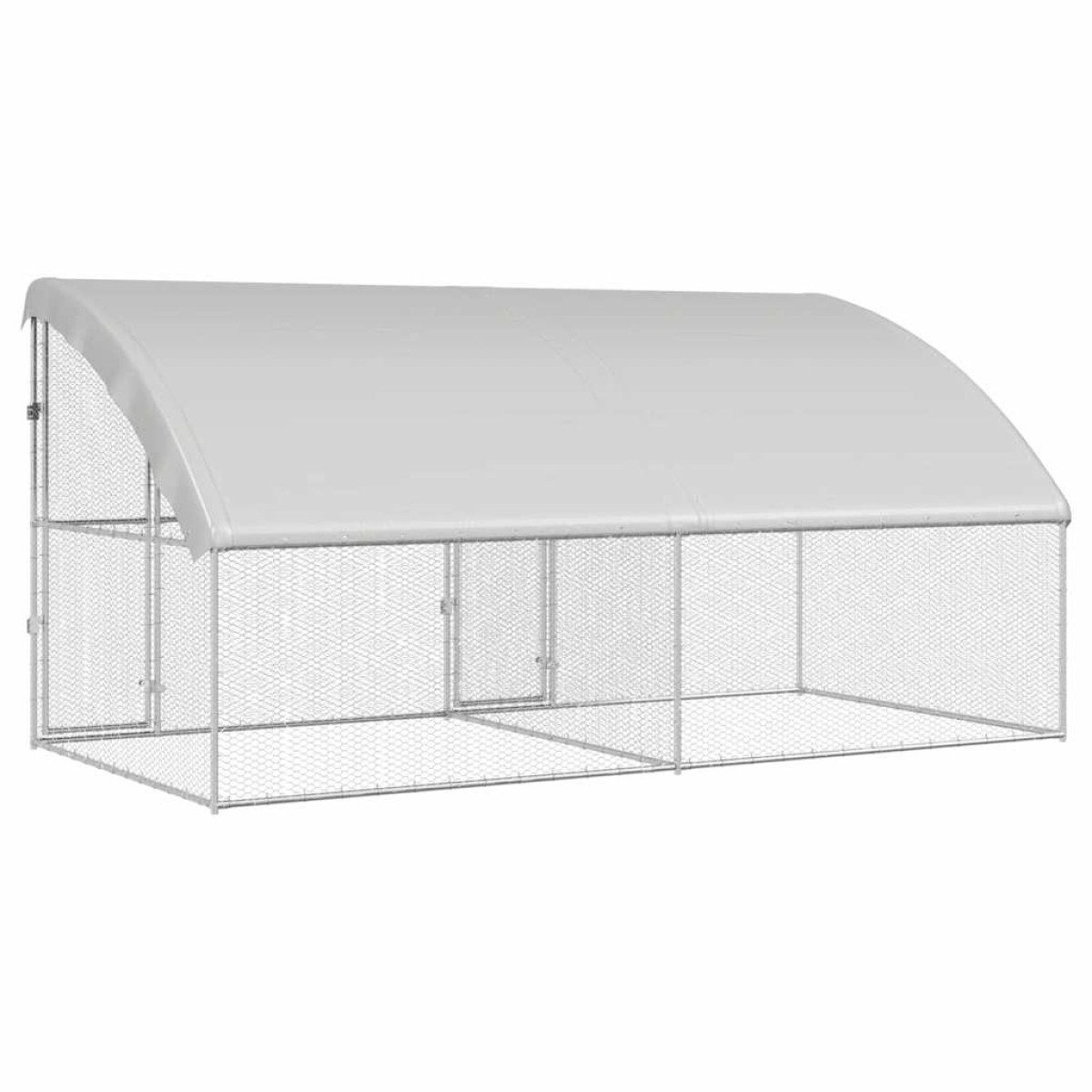 vidaXL Κλουβί για κότες 2 τμχ. Ασημί 400 x 200 x 200 εκ.
