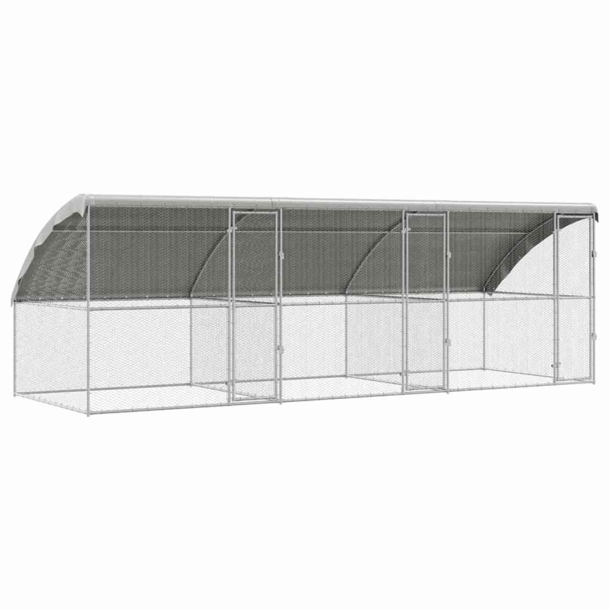 vidaXL Κλουβί για κότες 3 τμχ. Ασημί 600 x 200 x 200 εκ.