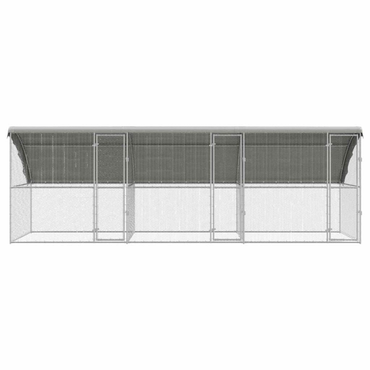 vidaXL Κλουβί για κότες 3 τμχ. Ασημί 600 x 200 x 200 εκ.