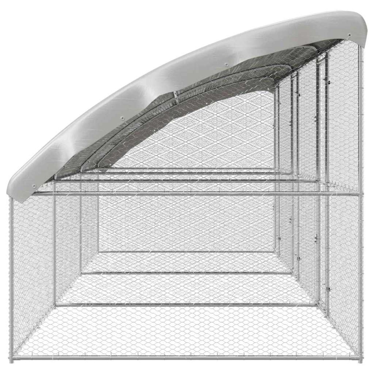 vidaXL Κλουβί για κότες 3 τμχ. Ασημί 600 x 200 x 200 εκ.