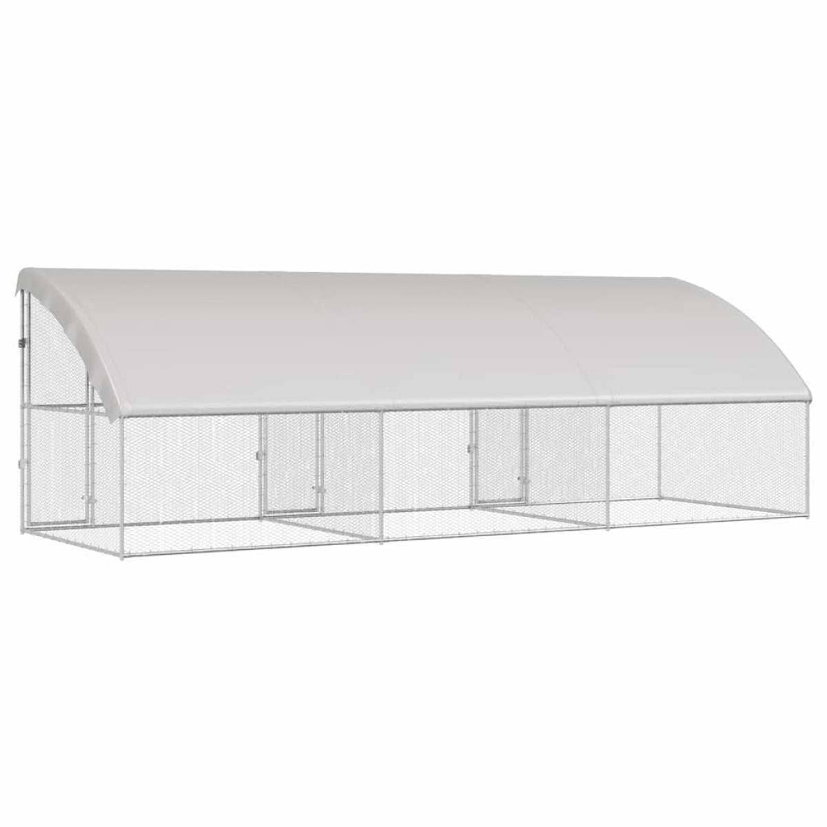 vidaXL Κλουβί για κότες 3 τμχ. Ασημί 600 x 200 x 200 εκ.