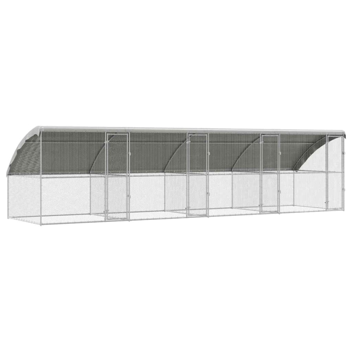 vidaXL Κλουβί για κότες 4 τμχ. Ασημί 800 x 200 x 200 εκ.