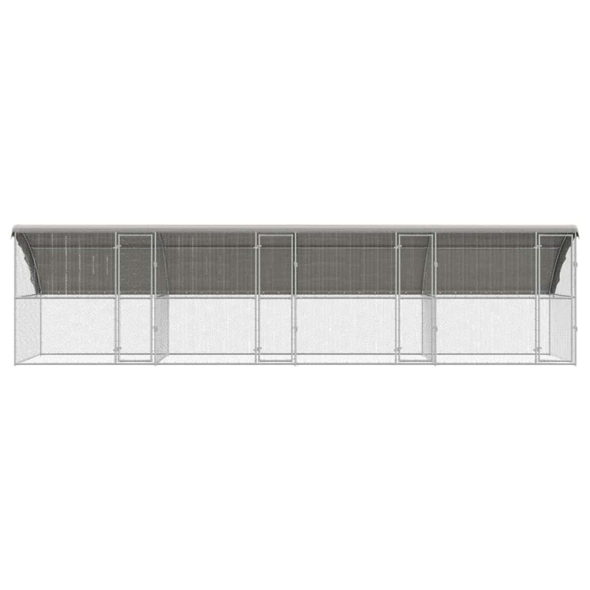 vidaXL Κλουβί για κότες 4 τμχ. Ασημί 800 x 200 x 200 εκ.