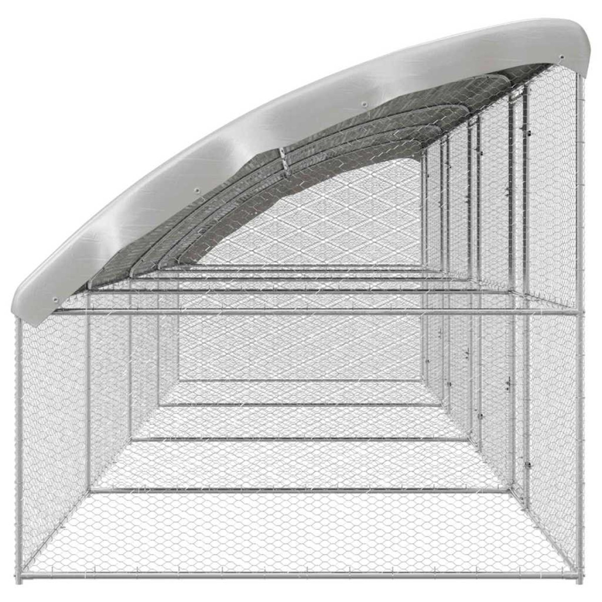vidaXL Κλουβί για κότες 4 τμχ. Ασημί 800 x 200 x 200 εκ.