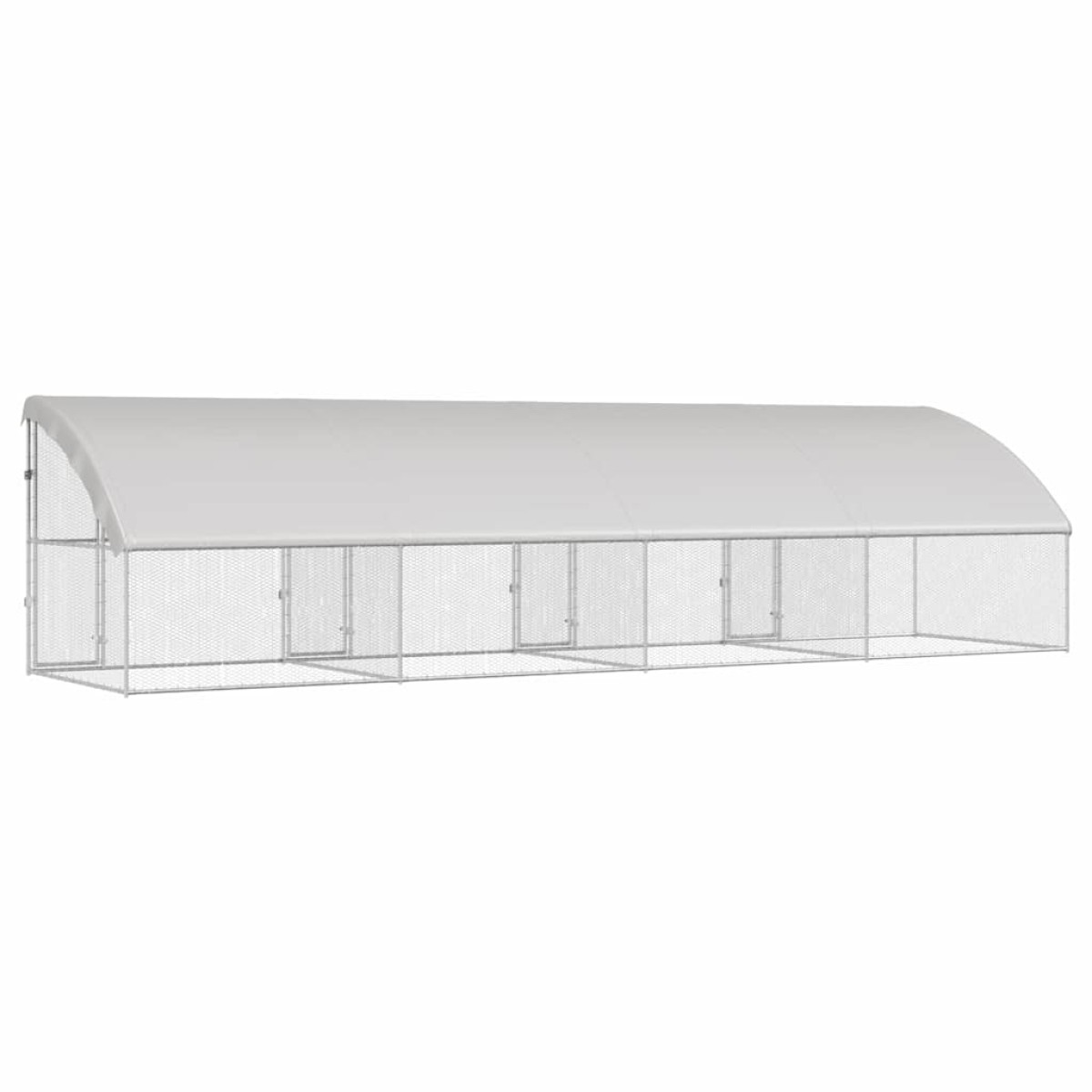 vidaXL Κλουβί για κότες 4 τμχ. Ασημί 800 x 200 x 200 εκ.