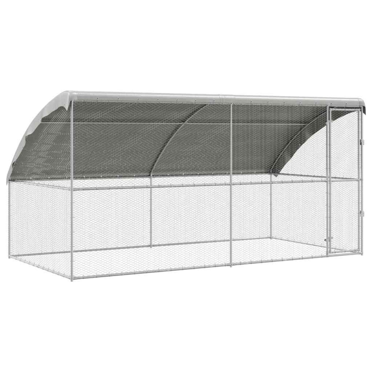vidaXL Κλουβί για κότες 2 τμχ. Ασημί 400 x 200 x 200 εκ.