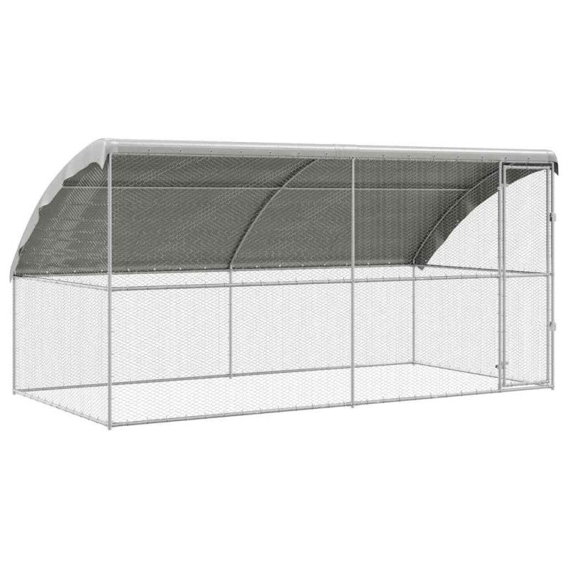 vidaXL Κλουβί για κότες 2 τμχ. Ασημί 400 x 200 x 200 εκ.