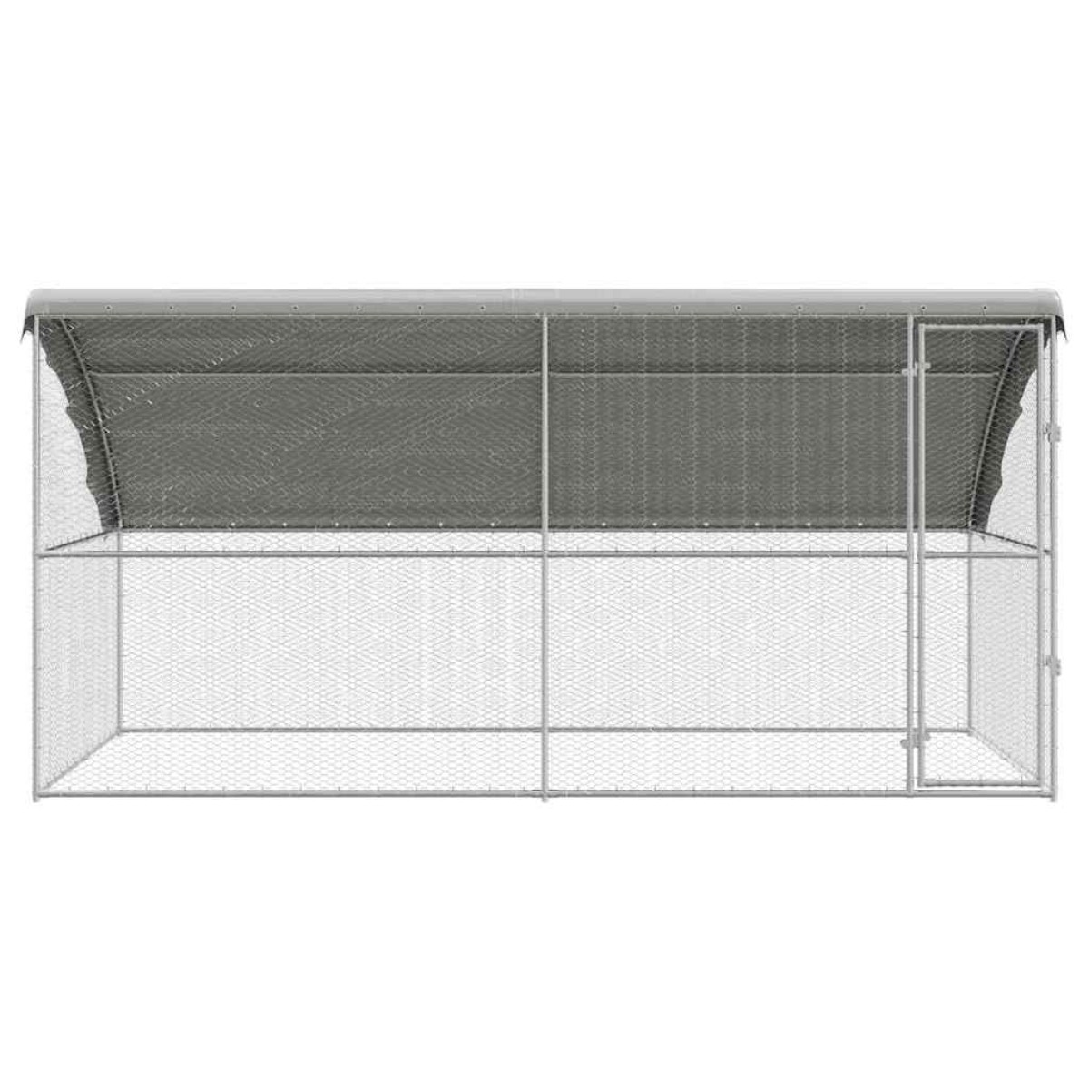 vidaXL Κλουβί για κότες 2 τμχ. Ασημί 400 x 200 x 200 εκ.