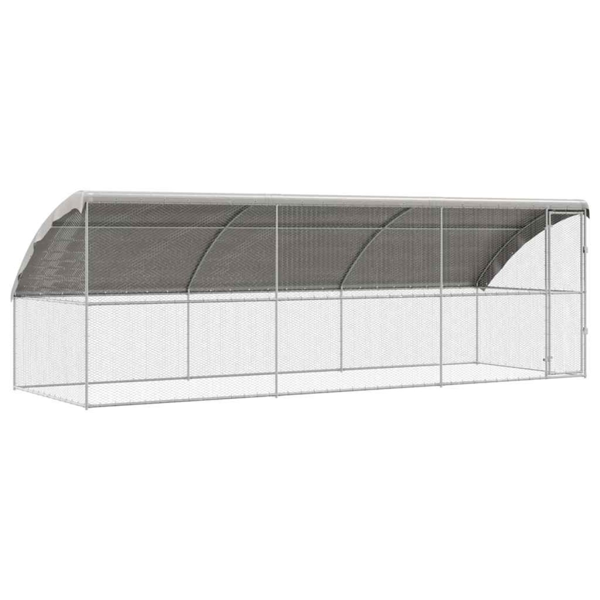vidaXL Κλουβί για κότες 3 τμχ. Ασημί 600 x 200 x 200 εκ.