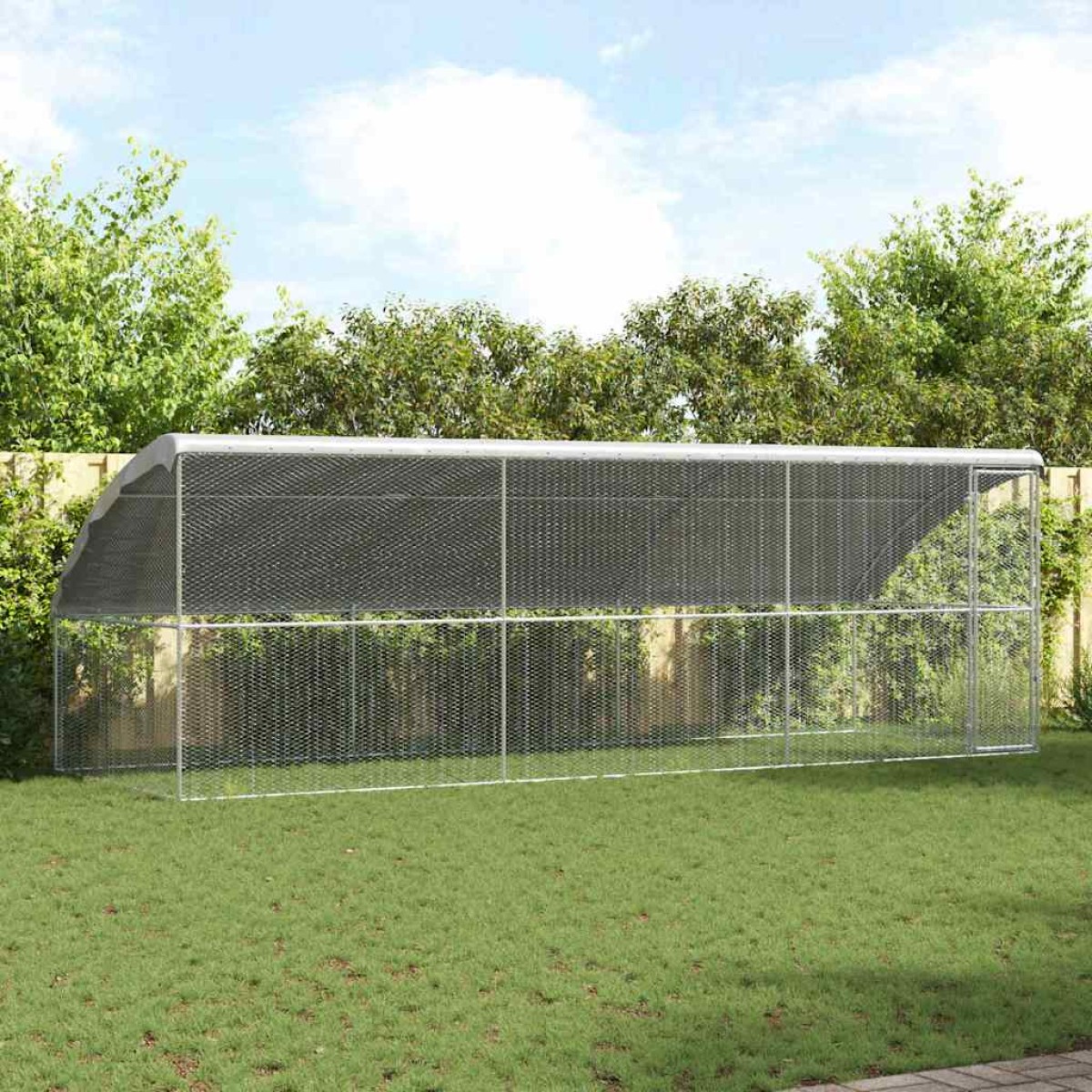 vidaXL Κλουβί για κότες 3 τμχ. Ασημί 600 x 200 x 200 εκ.