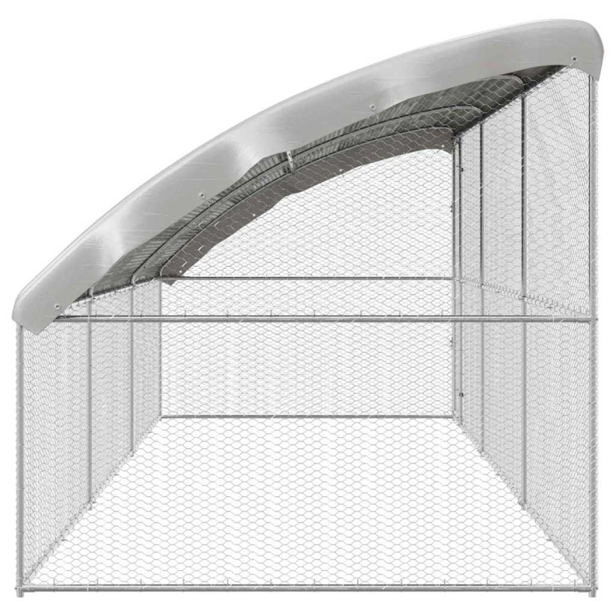 vidaXL Κλουβί για κότες 3 τμχ. Ασημί 600 x 200 x 200 εκ.