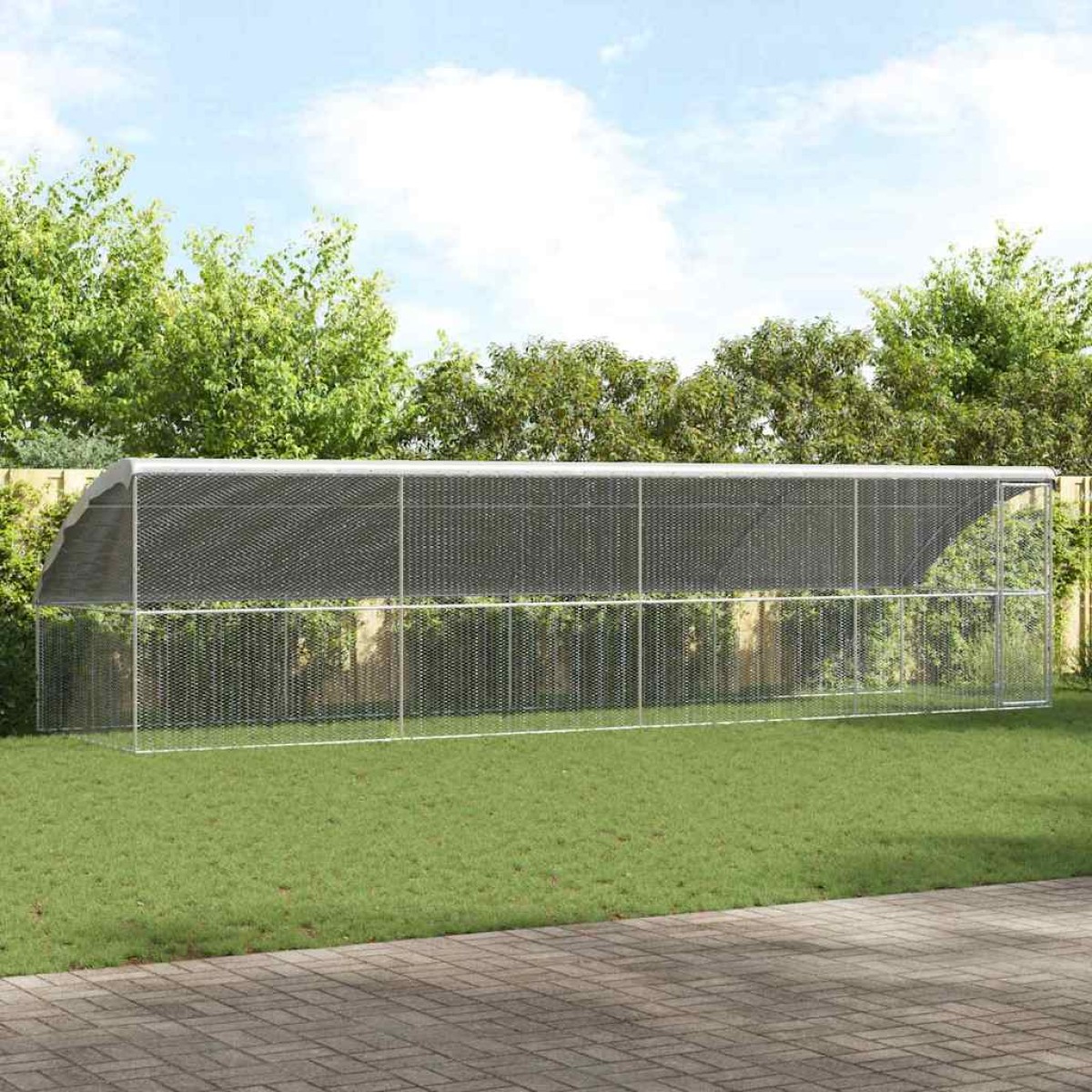 vidaXL Κλουβί για κότες 4 τμχ. Ασημί 800 x 200 x 200 εκ.