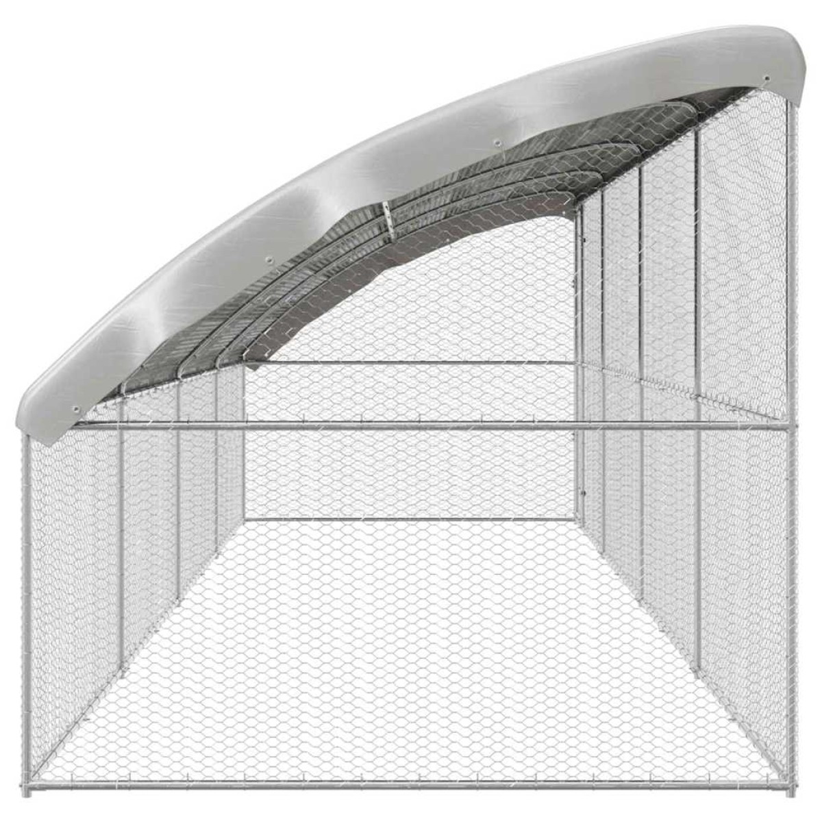 vidaXL Κλουβί για κότες 4 τμχ. Ασημί 800 x 200 x 200 εκ.