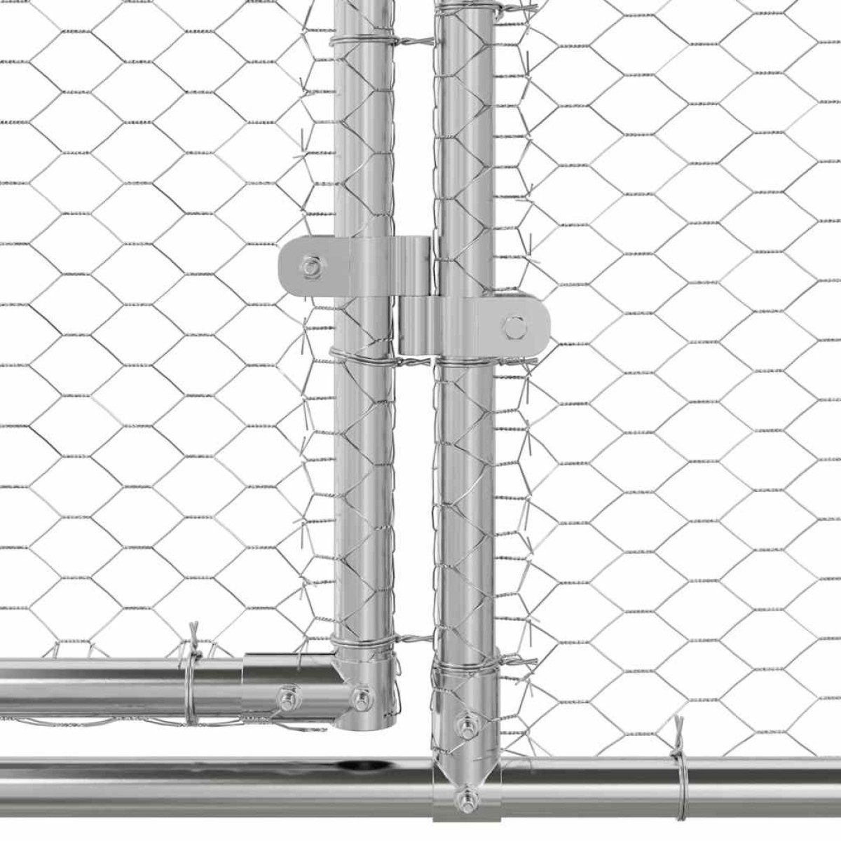 vidaXL Κλουβί για κότες 4 τμχ. Ασημί 800 x 200 x 200 εκ.