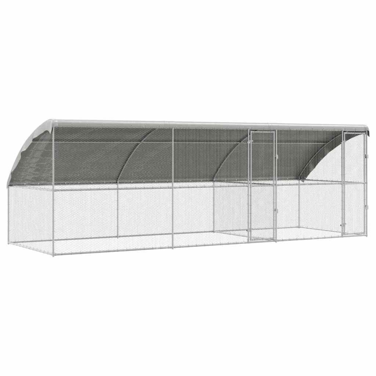 vidaXL Κλουβί για κότες 3 τμχ. Ασημί 600 x 200 x 200 εκ.
