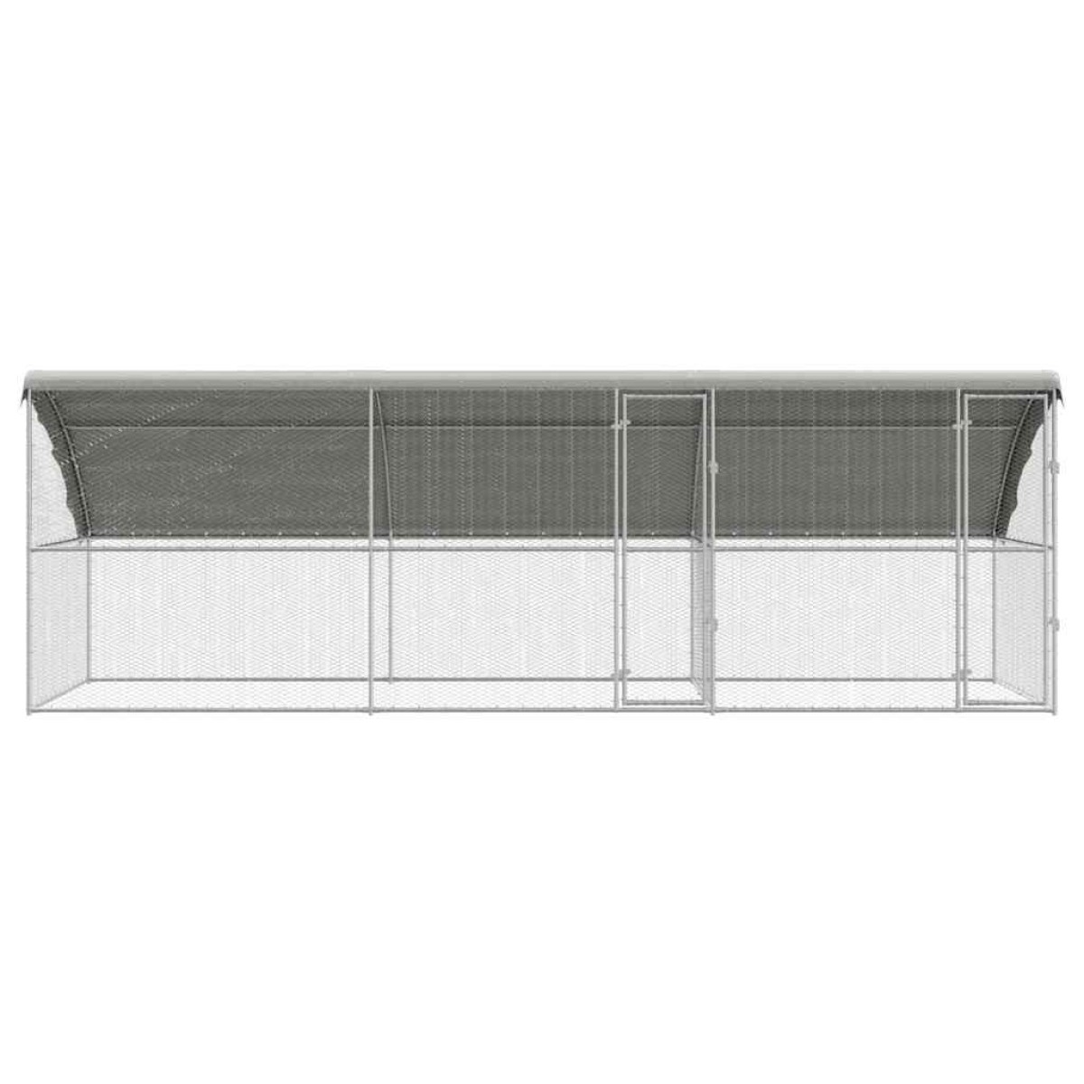 vidaXL Κλουβί για κότες 3 τμχ. Ασημί 600 x 200 x 200 εκ.