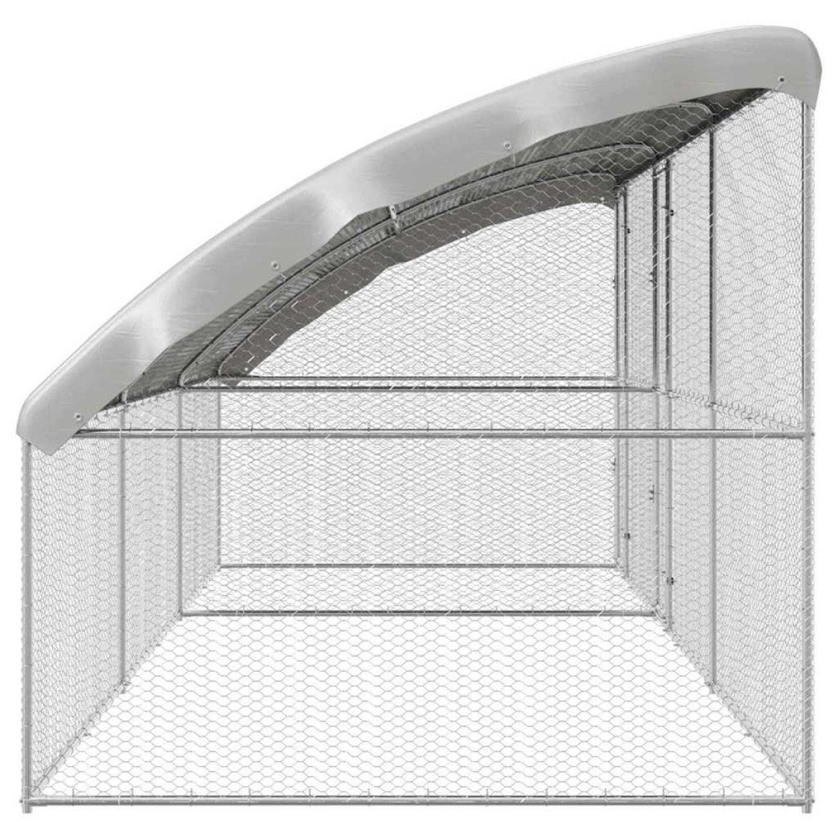 vidaXL Κλουβί για κότες 3 τμχ. Ασημί 600 x 200 x 200 εκ.