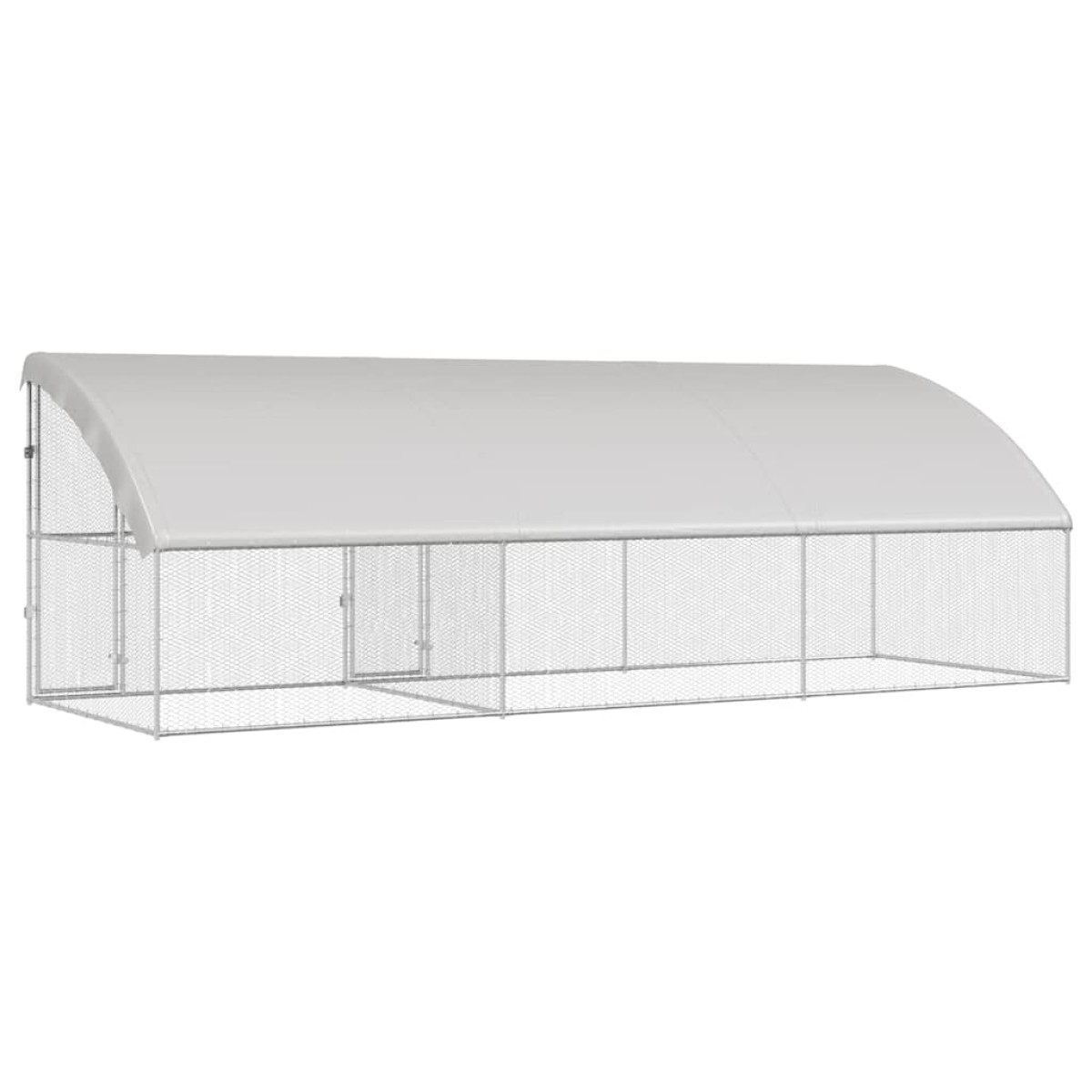 vidaXL Κλουβί για κότες 3 τμχ. Ασημί 600 x 200 x 200 εκ.