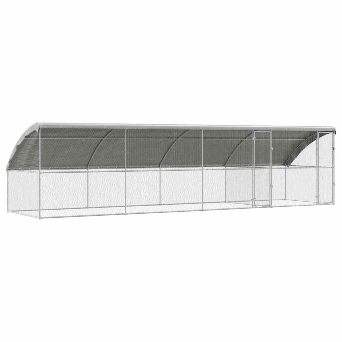 vidaXL Κλουβί για κότες 4 τμχ. Ασημί 800 x 200 x 200 εκ.