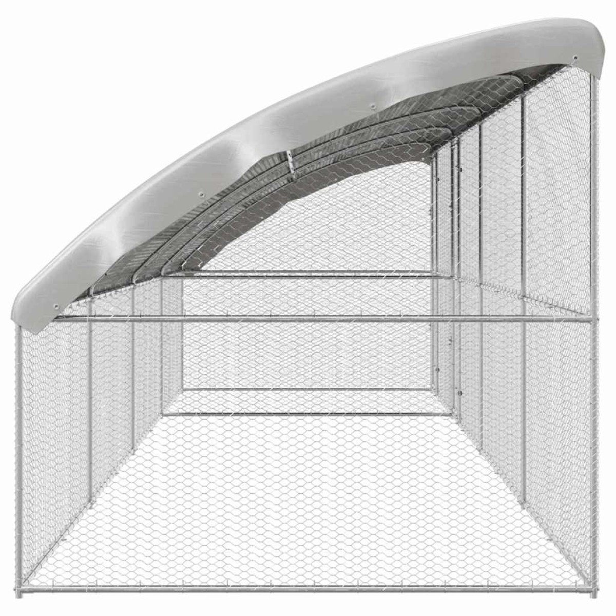 vidaXL Κλουβί για κότες 4 τμχ. Ασημί 800 x 200 x 200 εκ.